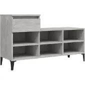 vidaXL Schoenenkast 102x36x60 cm bewerkt hout betongrijs