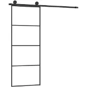 vidaXL Schuifdeur met beslag 76x205 cm ESG-glas en aluminium
