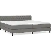 vidaXL Boxspring met matras stof donkergrijs 200x200 cm