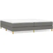 vidaXL Boxspring met matras stof donkergrijs 200x200 cm