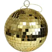 Othmar decorations disco kerstballen - goud - 15 cm - kunststof - Kerstbal