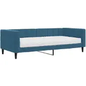 vidaXL Slaapbank met matras 90x200 cm fluweel blauw