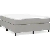 vidaXL Boxspring bed stof lichtgrijs 140x200 cm