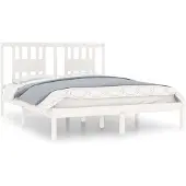 vidaXL Bedframe massief grenenhout wit 140x200 cm