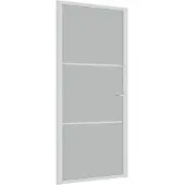 vidaXL Binnendeur 93x201,5 cm matglas en aluminium wit