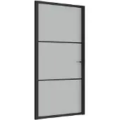 vidaXL Binnendeur 102,5x201,5 cm matglas en aluminium zwart