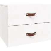 vidaXL Nachtkastje wandgemonteerd 50x36x40 cm wit