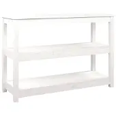 vidaXL Wandtafel 110x40x74 cm massief grenenhout wit