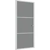 vidaXL Binnendeur 93x201,5 cm ESG-glas en aluminium wit