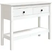 vidaXL Wandtafel 100x35x75 cm massief grenenhout wit