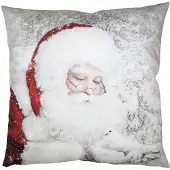 Clayre & Eef Kussenhoes 45x45 cm Wit Rood Polyester Kerstman Sierkussenhoes Wit Sierkussenhoes