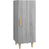vidaXL Dressoir 34,5x34x90 cm bewerkt hout grijs sonoma eikenkleurig