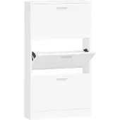 vidaXL Schoenenkast Wit 59x17x108 cm Bewerkt Hout