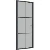vidaXL Binnendeur 83x201,5 cm matglas en aluminium zwart