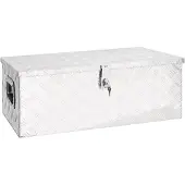 vidaXL Opbergbox 80x39x30 cm aluminium zilverkleurig