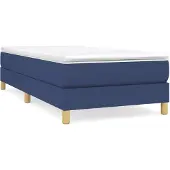 vidaXL Boxspringbedframe, blauw, 90x200 cm, gestoffeerd