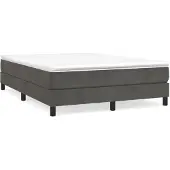 vidaXL Boxspring bed 140x200 cm fluweel donkergrijs