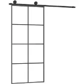 vidaXL Schuifdeur met beslag 90x205 cm ESG-glas en aluminium