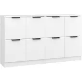 vidaXL Dressoirs 2 st 60x30x70 cm bewerkt hout wit