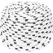vidaXL Boottouw gevlochten 8 mmx25 m polyester wit