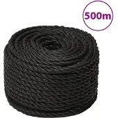 vidaXL Werktouw 12 mm 500 m polypropeen zwart