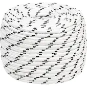 vidaXL Boottouw gevlochten 14 mmx25 m polyester wit