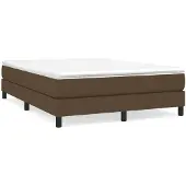 vidaXL Boxspringbedframe, donkerbruin, 140x200 cm, gestoffeerd