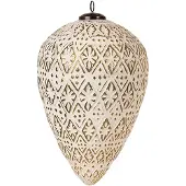 Clayre & Eef Kerstbal 26 cm Wit Glas Kerstboomversiering Wit Kerstboomversiering