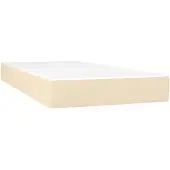 vidaXL Pocketveringmatras, medium, crème, 90x200x20 cm, stof
