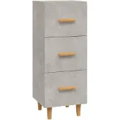 vidaXL Dressoir, betonkleur, 34,5 x 34 x 90 cm, houtvezelplaat
