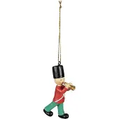 Clayre & Eef Kersthanger Soldaat 8 cm Rood Polyresin Kerstboomversiering Rood Kerstboomversiering