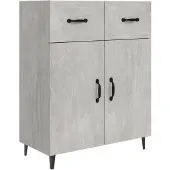 vidaXL Dressoir 69,5x34x90 cm bewerkt hout betongrijs