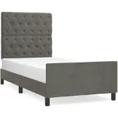 vidaXL Bedframe zonder matras 80x200 cm fluweel donkergrijs
