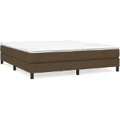 vidaXL Boxspring bed stof donkerbruin 180x200 cm