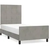 vidaXL Bedframe zonder matras 90x190 cm fluweel lichtgrijs