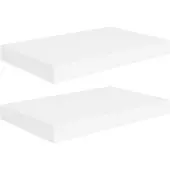 vidaXL Wandschappen zwevend 2 st 40x23,5x3,8 cm MDF wit