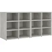 vidaXL Schoenenkasten 2 st 52,5x30x50 cm betongrijs