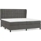 vidaXL Boxspring met matras fluweel donkergrijs 200x200 cm