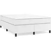vidaXL Boxspring bed kunstleer wit 140x190 cm