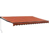 vidaXL Luifel uittrekbaar 4x3 m stof en aluminium oranje en bruin