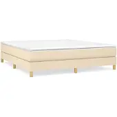 vidaXL Boxspring bed stof crèmekleurig 180x200 cm