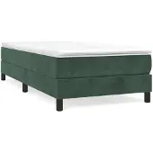 vidaXL Boxspringbedframe, donkergroen, 90x200 cm, fluweel