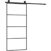 vidaXL Schuifdeur met beslag 90x205 cm ESG-glas en aluminium