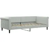 vidaXL Dagbed, lichtgrijs, 90x200 cm, fluweel