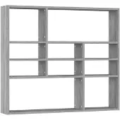 vidaXL Wandschap 90x16x78 cm bewerkt hout grijs sonoma eikenkleurig