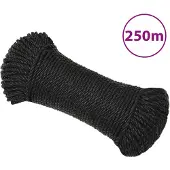 vidaXL Werktouw 3 mm 250 m polypropeen zwart