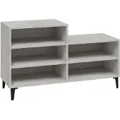 vidaXL Schoenenkast 102x36x60 cm bewerkt hout betongrijs