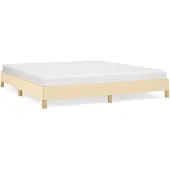 vidaXL Bedframe zonder matras stof crèmekleurig 180x200 cm