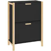 vidaXL Schoenenkast 57,5x33x80 cm bewerkt hout zwart
