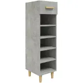 vidaXL Schoenenkast 30x35x105 cm bewerkt hout betongrijs